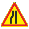 Дорожный знак 1.20.3 «Сужение дороги» (временный) (металл 0,8 мм, I типоразмер: сторона 700 мм, С/О пленка: тип А инженерная)